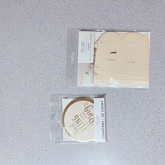 Bride to be banner and coasters set - Picture 1 of 2